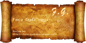 Fecz Gyöngyi névjegykártya