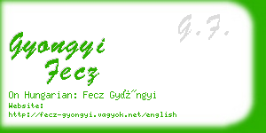 gyongyi fecz business card